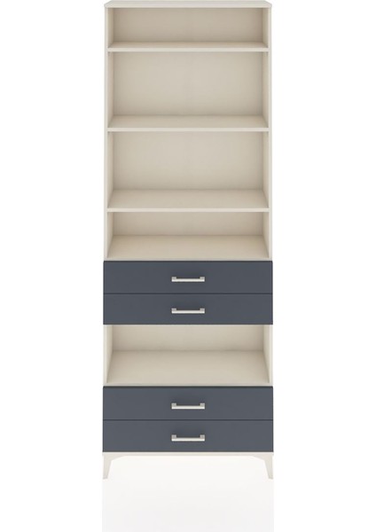 Arges Dolap 5 Raflı 4 Çekmeceli 88X30X243 Aytaşı-Antrasit