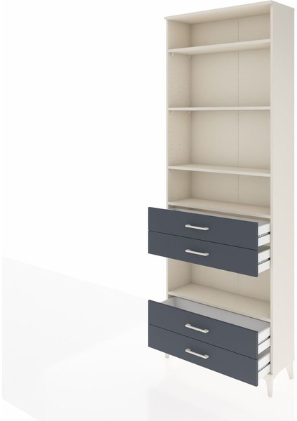 Arges Dolap 5 Raflı 4 Çekmeceli 88X30X243 Aytaşı-Antrasit fırsatları