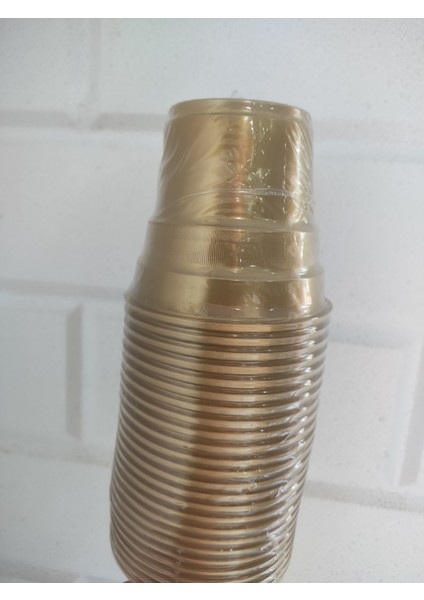 Plastik Bardak Gold 25 Adet 200CC Gold Bardak Seti