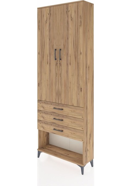 Arges Dolap 4 Raflı 3 Çekmeceli 2 Kapaklı 88X30X243 Çam-Çam modelleri