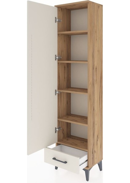 Arges Dolap 5 Raflı Tek Çekmeceli Tek Kapaklı 44X30X182 Çam-Aytaşı fırsatları