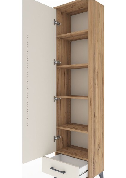 Arges Dolap 5 Raflı Tek Çekmeceli Tek Kapaklı 44X30X182 Çam-Aytaşı indirimleri