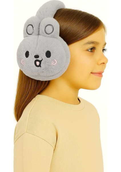 3-12 Yaş Kız Çocuk Peluş Kulaklık Tüylü Kulaklık Kışlık Peluş Kulaklık