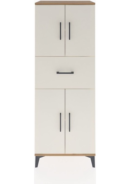 Hyperion Dolap 3 Raflı Tek Çekmeceli 4 Kapaklı 60X44X163 Çam-Aytaşı