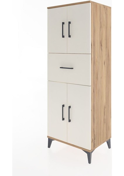 Hyperion Dolap 3 Raflı Tek Çekmeceli 4 Kapaklı 60X44X163 Çam-Aytaşı modelleri