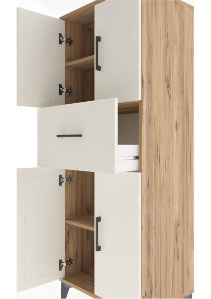 Hyperion Dolap 3 Raflı Tek Çekmeceli 4 Kapaklı 60X44X163 Çam-Aytaşı indirimleri