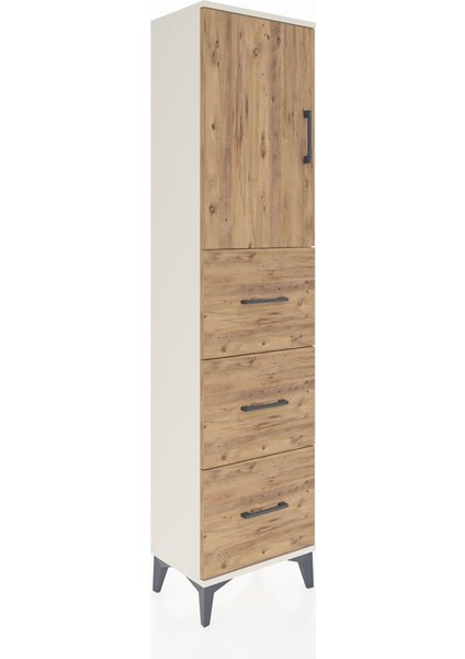 Arges Dolap Tek Raflı 3 Çekmeceli Tek Kapaklı 44X30X182 Aytaşı-Çam fiyatları