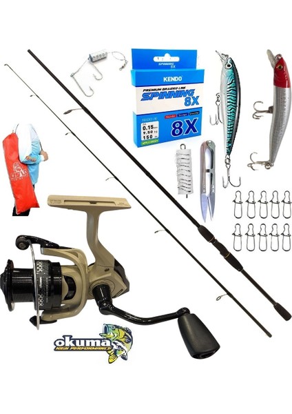 Okuma Outrax 4000 210CM 20-40GR Remixon Double Black Rapala Maket Balık Spin Olta Takımı Seti
