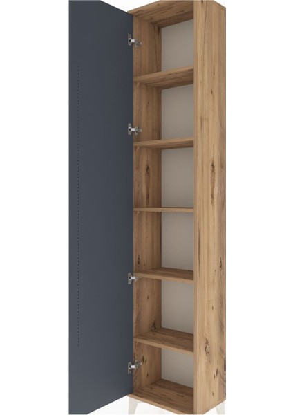 Arges Dolap 5 Raflı Tek Kapaklı 44X30X221 Çam-Antrasit indirimleri