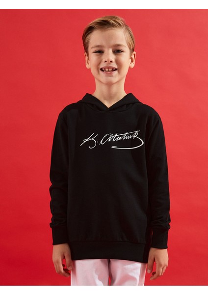 Yeni Sezon Atatürk Imza Baskılı Erkek Çocuk Sweatshirt fiyatları