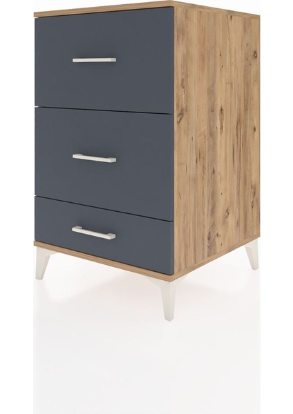 Kronos Komodin 3 Çekmeceli 60X59X96 Çam-Antrasit modelleri