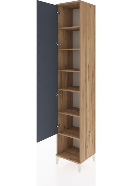 Hyperion Dolap 6 Raflı Tek Kapaklı 44X44X243 Çam-Antrasit fırsatları