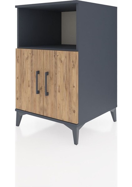 Kronos Komodin 2 Raflı 2 Kapaklı 60X59X96 Antrasit-Çam modelleri