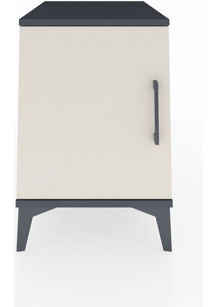 Kronos Komodin 2 Raflı Tek Kapaklı 44X59X64 Antrasit-Aytaşı