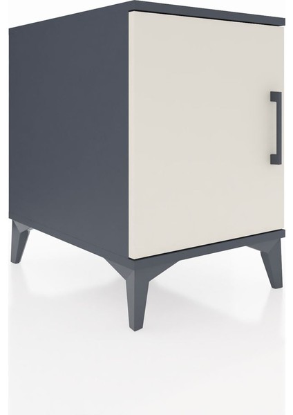 Kronos Komodin 2 Raflı Tek Kapaklı 44X59X64 Antrasit-Aytaşı fiyatları