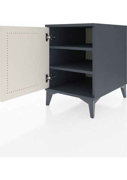 Kronos Komodin 2 Raflı Tek Kapaklı 44X59X64 Antrasit-Aytaşı fırsatları