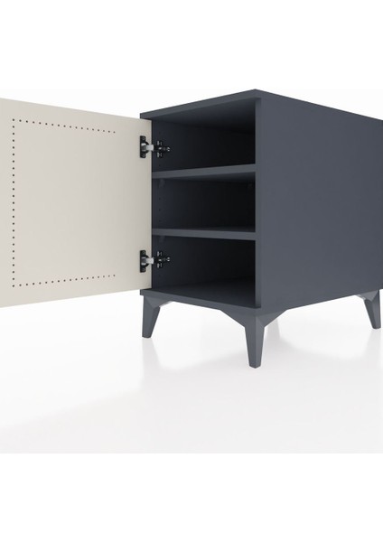 Kronos Komodin 2 Raflı Tek Kapaklı 44X59X64 Antrasit-Aytaşı indirimleri