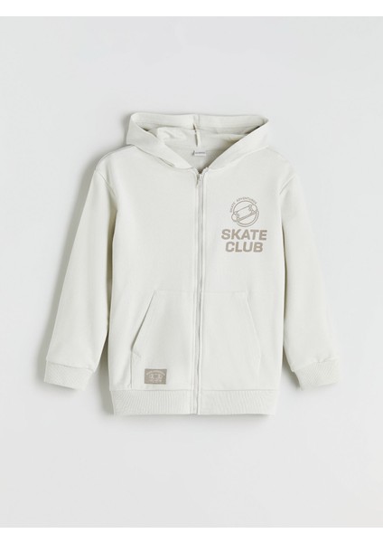 Yeni Sezon Kapüşonlu Baskılı Erkek Çocuk Fermuarlı Sweatshirt fiyatları