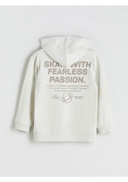 Yeni Sezon Kapüşonlu Baskılı Erkek Çocuk Fermuarlı Sweatshirt indirimleri