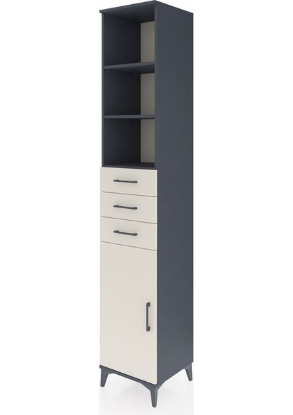 Hyperion Dolap 4 Raflı 3 Çekmeceli Tek Kapaklı 44X44X243 Antrasit-Aytaşı modelleri