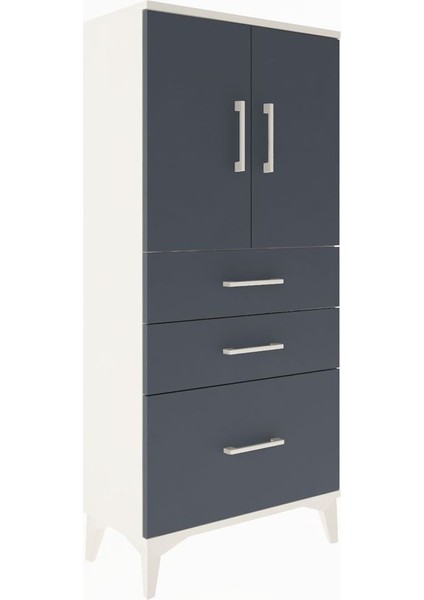 Arges Dolap 2 Raflı 3 Çekmeceli 2 Kapaklı 60X30X134 Aytaşı-Antrasit fiyatları