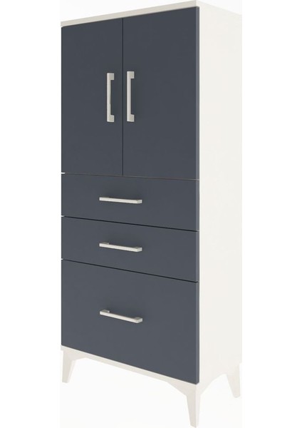 Arges Dolap 2 Raflı 3 Çekmeceli 2 Kapaklı 60X30X134 Aytaşı-Antrasit modelleri