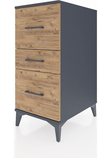 Kronos Komodin 3 Çekmeceli 44X59X96 Antrasit-Çam modelleri