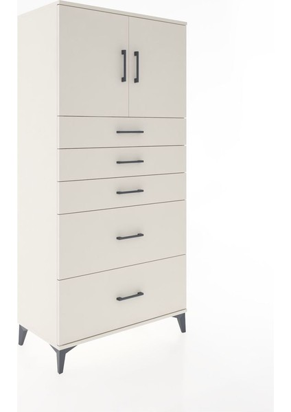 Hyperion Dolap Tek Raflı 5 Çekmeceli 2 Kapaklı 88X44X182 Aytaşı-Aytaşı fiyatları