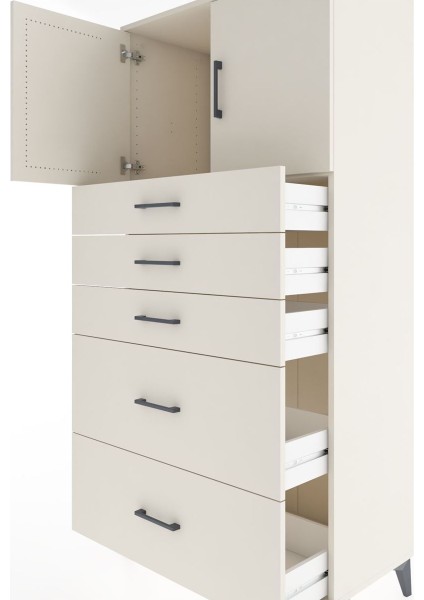 Hyperion Dolap Tek Raflı 5 Çekmeceli 2 Kapaklı 88X44X182 Aytaşı-Aytaşı indirimleri