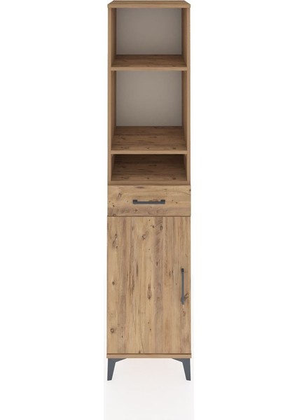 Hyperion Dolap 4 Raflı Tek Çekmeceli Tek Kapaklı 44X44X195 Çam-Çam