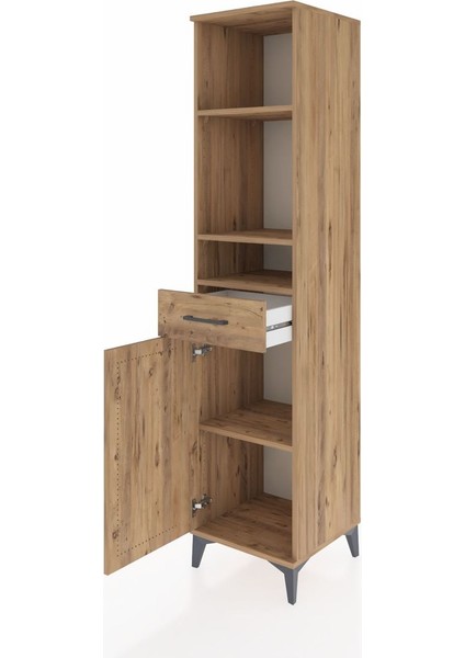 Hyperion Dolap 4 Raflı Tek Çekmeceli Tek Kapaklı 44X44X195 Çam-Çam fırsatları