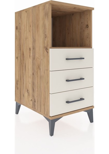 Kronos Komodin Tek Raflı 3 Çekmeceli 44X59X96 Çam-Aytaşı fiyatları