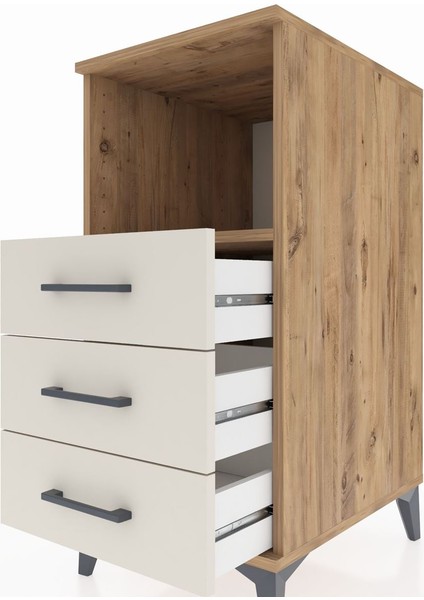 Kronos Komodin Tek Raflı 3 Çekmeceli 44X59X96 Çam-Aytaşı indirimleri