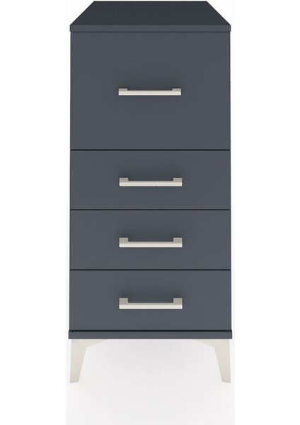Kronos Komodin 4 Çekmeceli 44X59X96 Antrasit-Antrasit