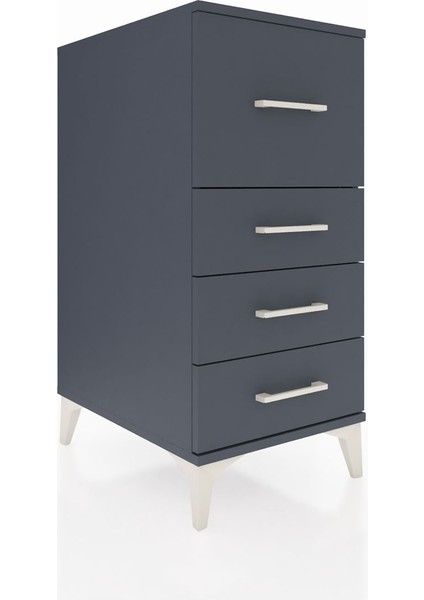 Kronos Komodin 4 Çekmeceli 44X59X96 Antrasit-Antrasit fiyatları