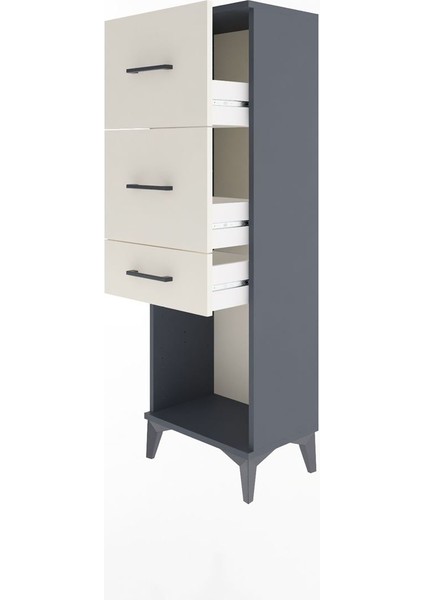 Arges Dolap 3 Çekmeceli 44X30X134 Antrasit-Aytaşı fırsatları