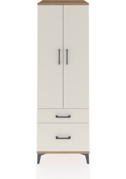 Kronos Dolap 4 Raflı 2 Çekmeceli 2 Kapaklı 60X59X182 Çam-Aytaşı