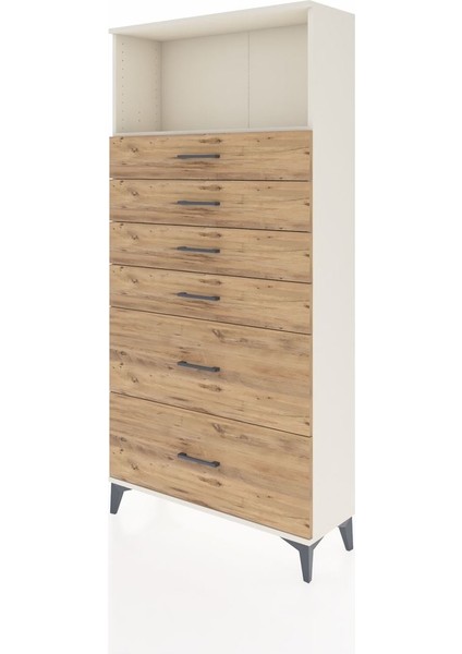 Arges Dolap Tek Raflı 6 Çekmeceli 88X30X182 Aytaşı-Çam modelleri