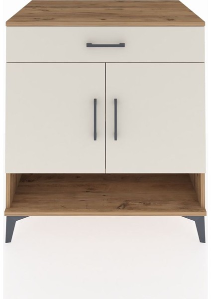 Kronos Şifonyer 2 Raflı Tek Çekmeceli 2 Kapaklı 88X59X96 Çam-Aytaşı