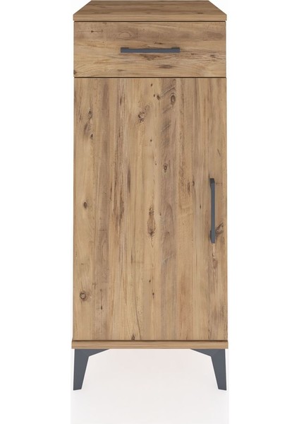 Hyperion Komodin Tek Raflı Tek Çekmeceli Tek Kapaklı 44X44X106 Çam-Çam