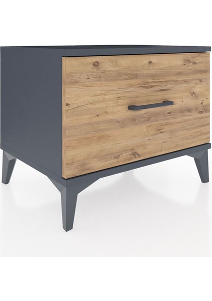 Hyperion Komodin Tek Çekmeceli 60X44X48 Antrasit-Çam fiyatları