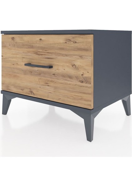 Hyperion Komodin Tek Çekmeceli 60X44X48 Antrasit-Çam modelleri