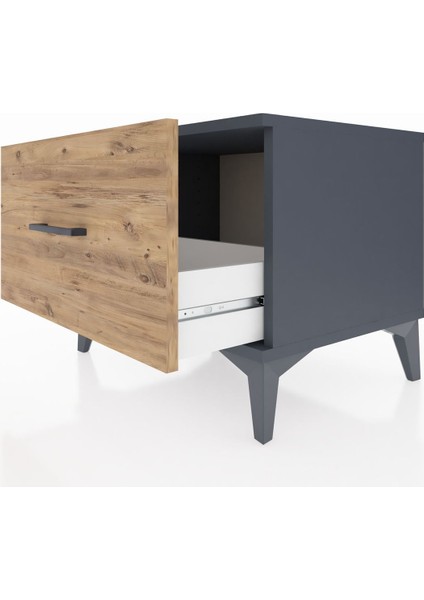 Hyperion Komodin Tek Çekmeceli 60X44X48 Antrasit-Çam indirimleri