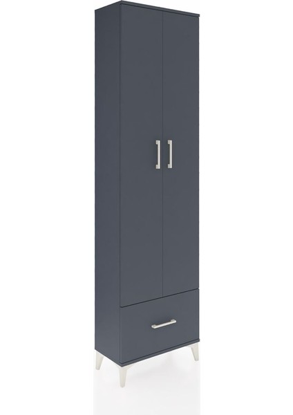 Arges Dolap 3 Raflı Tek Çekmeceli Tek Askılı 60X30X221 Antrasit-Antrasit fiyatları
