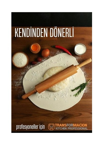 Modacar Dönerli Ahşap Merdane Hamur Açma Merdanesi - Mutfak Merdanesi