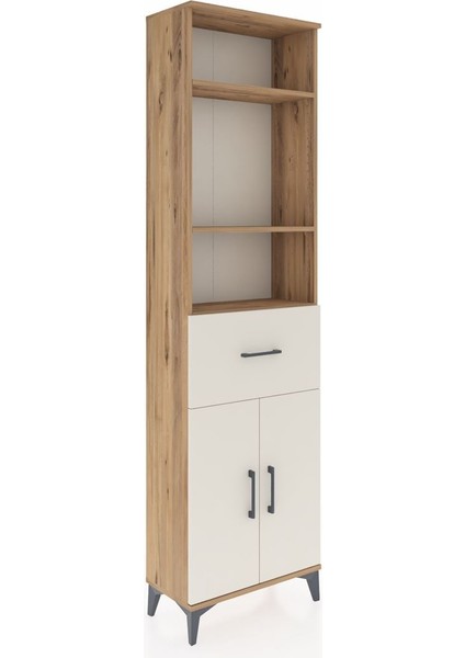Arges Dolap 4 Raflı Tek Çekmeceli 2 Kapaklı 60X30X221 Çam-Aytaşı fiyatları