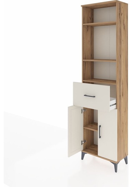 Arges Dolap 4 Raflı Tek Çekmeceli 2 Kapaklı 60X30X221 Çam-Aytaşı fırsatları