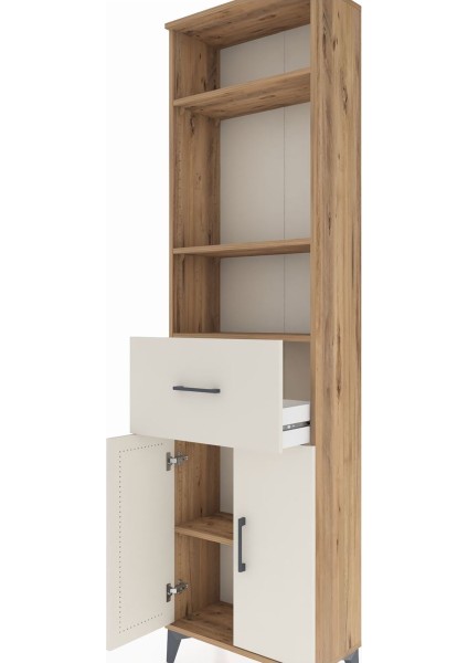 Arges Dolap 4 Raflı Tek Çekmeceli 2 Kapaklı 60X30X221 Çam-Aytaşı indirimleri