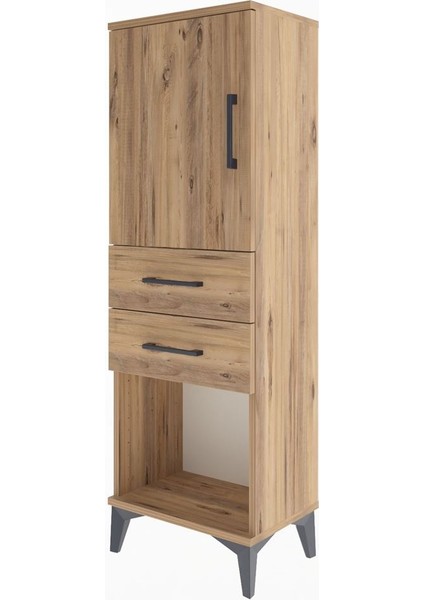 Arges Dolap 2 Raflı 2 Çekmeceli Tek Kapaklı 44X30X134 Çam-Çam modelleri