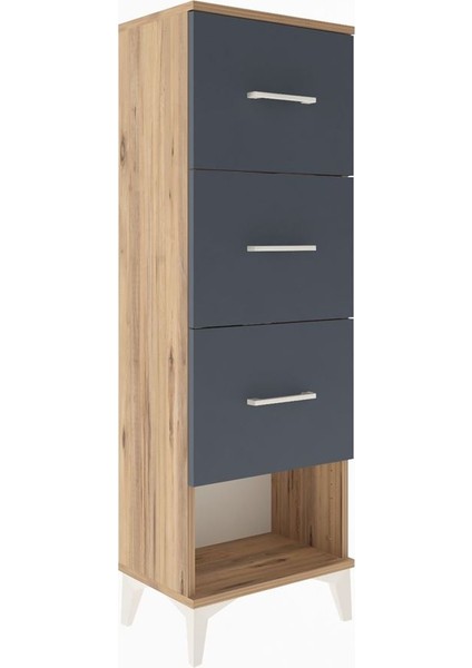 Arges Dolap 3 Çekmeceli 44X30X134 Çam-Antrasit fiyatları